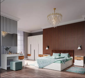 Спальня №1 ЛИЛЛЬ, ЛДСП Дуб крафт белый/Дуб крафт табачный в Югорске - yugorsk.mebel-tymen.ru | фото