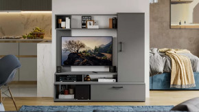 Стенка «Сиена» Графит Серый в Югорске - yugorsk.mebel-tymen.ru | фото