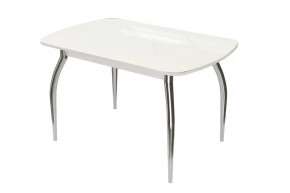 Стол Бостон, белый глянец/белый/хром триумф в Югорске - yugorsk.mebel-tymen.ru | фото