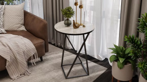 Стол журнальный ДП 1-03-05 исп. 2 Черный/Стекло с рисунком Песок в Югорске - yugorsk.mebel-tymen.ru | фото