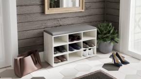 Тумба для обуви Тип 10 Дуб крафт белый, Велюр Графит в Югорске - yugorsk.mebel-tymen.ru | фото