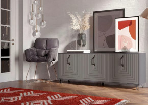 Тумба Квадро М-6, ЛДСП серый графит/МДФ софт графит в Югорске - yugorsk.mebel-tymen.ru | фото