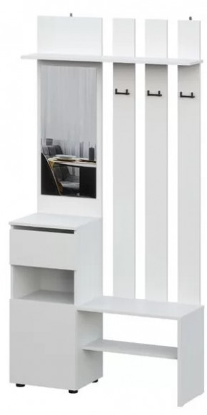 Вешалка с зеркалом Денвер SAFE Белый в Югорске - yugorsk.mebel-tymen.ru | фото